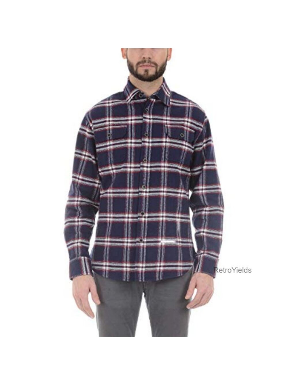 Men's Cotton Flannel Button Down Casual Long Sleeve Shirt
